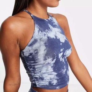New Gilly Hicks Blue Tie dye Halter Cami Tank Top